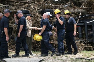 Trump and Melania greet first responders in Kerrville, Texas, on July 11